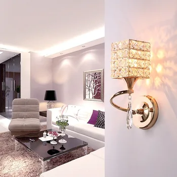 Europeia moderna e minimalista, sala de jantar, sala de estar, corredor de parede de cristal quente e romântico quarto estudo de cabeceira lâmpada de parede WJ1012
