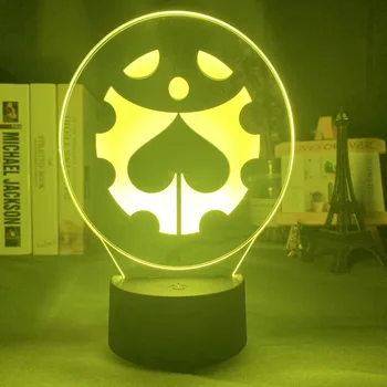 Mangá Jojo's Bizarre Adventure Design do Logotipo da Noite do Diodo emissor de Luz do Sensor de Toque Colorido com luz de presença para Crianças Decoração do Quarto 3D Lâmpada de Presente
